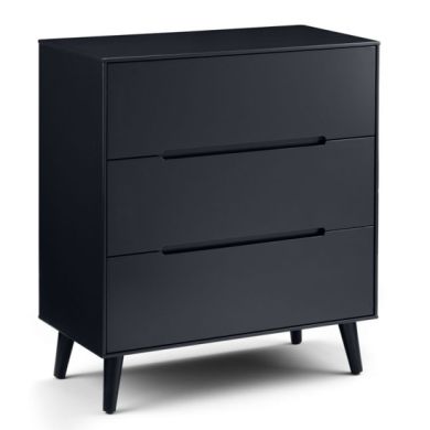 Alicia Wooden Chest Of 3 Drawers In Anthracite