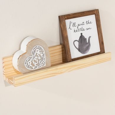 Allston 480mm Wooden Display Wall Shelf In Natural Oak