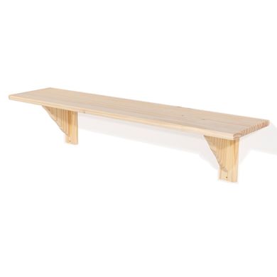 Allston Large Wooden Wall Shelf With Support In Natural Oak