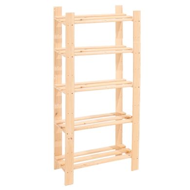 Allston Narrow Wooden 5 Shelves Slatted Shelving Unit In Oak