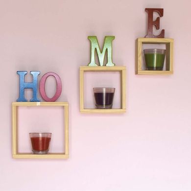 Allston Set Of 3 Wooden Wall Cube Shelf In Natural Oak