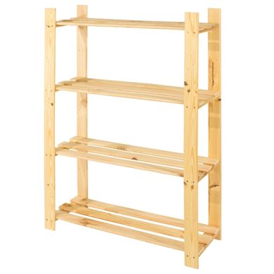 Allston Wide Wooden 4 Shelves Slatted Shelving Unit In Oak