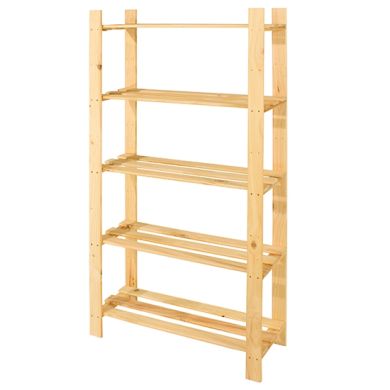 Allston Wide Wooden 5 Shelves Slatted Shelving Unit In Oak