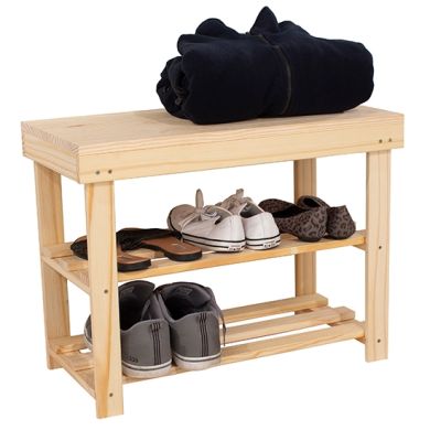 Allston Wooden Shoe Storage Seating Bench In Natural Oak