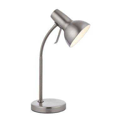 Amalfi USB Task Table Lamp In Satin Nickel And Gloss White