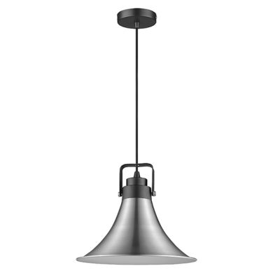 Anerley Ceiling Pendant Light In Satin Nickel And Matt Black