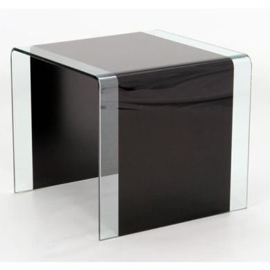 Angola Glass Lamp Table In Black