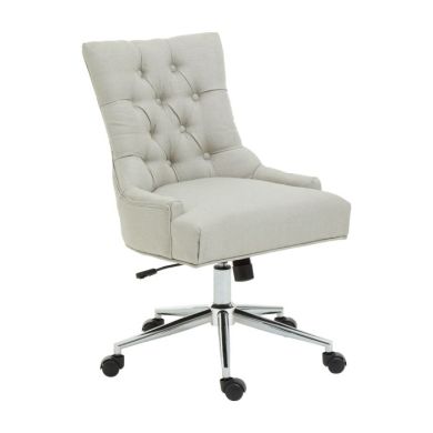 Anita Fabric Home And Office Chair In Natural With Chrome Base