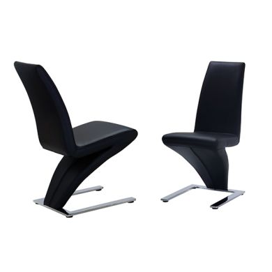 Ankara Black PU Leather Dining Chair In Pair