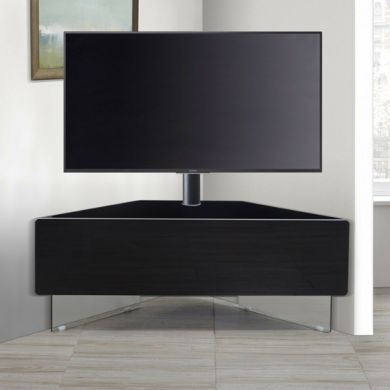 Antares Ultra Wooden Corner TV Stand In Black High Gloss