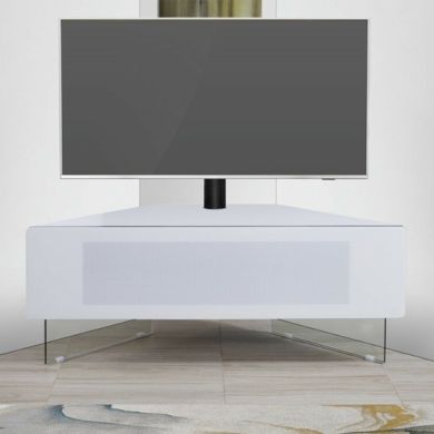 Antares Ultra Wooden Corner TV Stand In White High Gloss