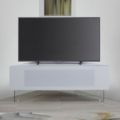 Antares Wooden Corner TV Stand In White High Gloss