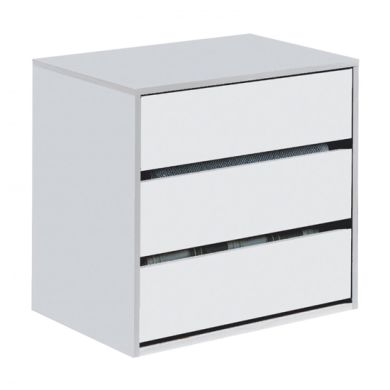 Arctic Chest Of Drawers In White High Gloss With 3 Drawers