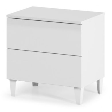 Arctic Wooden Chest Of Drawers In White High Gloss With 2 Drawers