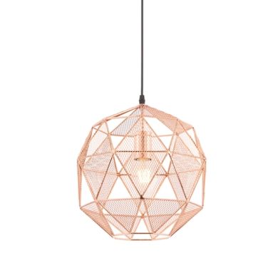 Armour Ceiling Pendant Light In Copper