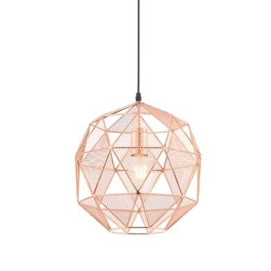 Armour Ceiling Pendant Light In Copper