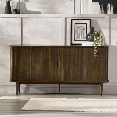 Arya Wooden Sideboard With 2 Sliding Doors In Rich Dark Oak Effect