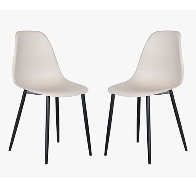 Berlin Curve Calico Plastic Seat Dining Chairs In Pair