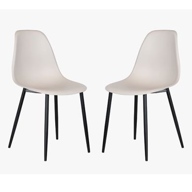 Berlin Curve Calico Plastic Seat Dining Chairs In Pair