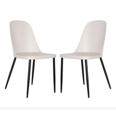 Aspen Duo Calico Plastic Dining Chairs In Pair