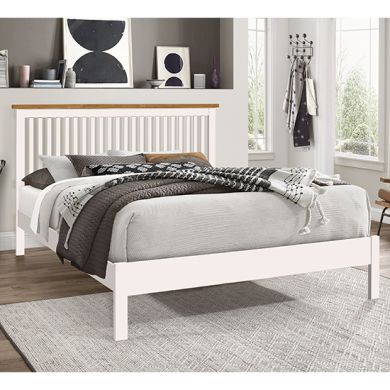 Ascot Wooden Double Bed In White