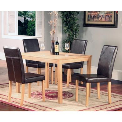 Ashdale Wooden Dining Set In Ash Veneer With 4 Chairs