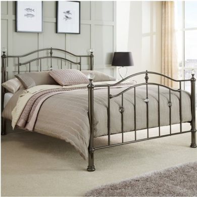 Ashley Metal Double Bed In Black Nickel