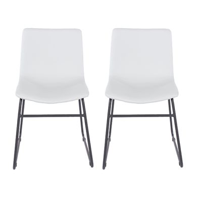 Aspen Grey Faux Leather Dining Chairs With Black Legs In Pair