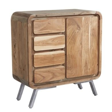 Aspen Medium Sideboard In Reclaimed Wood With 1 Door And 4 Drawers