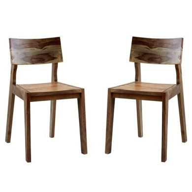 Aspen Oak Wooden Dining Chairs In Pair