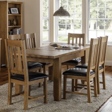 Astoria Extending Wooden Dining Table In Oak With 6 Chairs