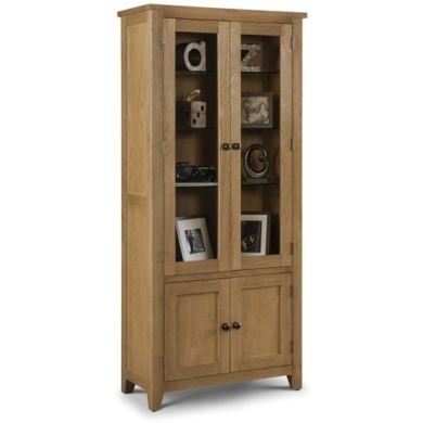 Astoria Glazed Wooden Display Cabinet In Waxed Oak