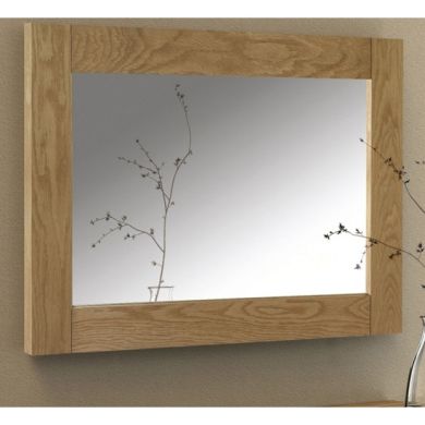 Astoria Wall Mirror In Waxed Oak Wooden Frame