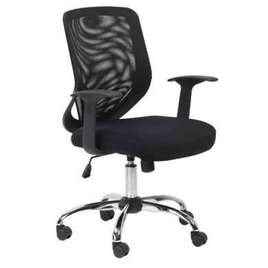 Atlanta Mesh Back Fabric Seat Office Chair in Black