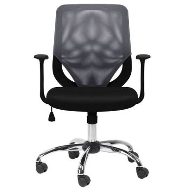 Atlanta Mesh Back Fabric Seat Office Chair in Black And Grey
