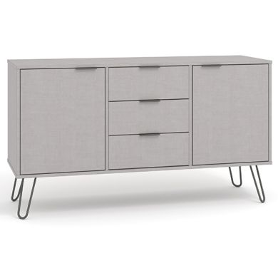 Augusta Medium Wooden 2 Door And 3 Drawers Sideboard In Grey