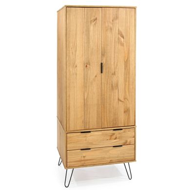 Augusta Wooden 2 Doors And 2 Drawers Wardrobe In Pine