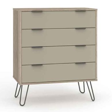 Augusta Wooden Chest Of Drawers With 4 Drawers In Driftwood