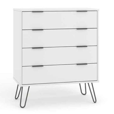 Augusta Wooden Chest Of Drawers With 4 Drawers In White