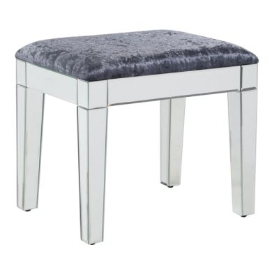 Augustina Mirrored Wooden Dressing Stool