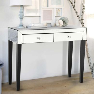 Augustina Mirrored Wooden Dressing Table With 2 Drawers