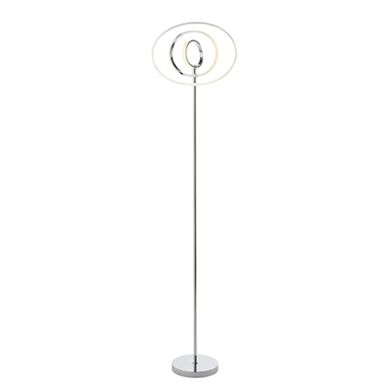 Avali LED 3 Lights Floor Lamp In Chrome And White Diffuser
