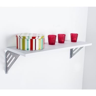 Avon Large Wooden Wall Shelf With Metal Support In Matt White