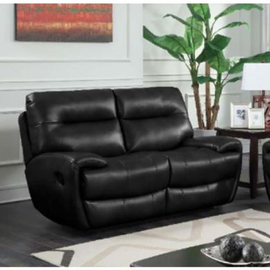 Bailey Recliner LeatherGel And PU 2 Seater Sofa In Black