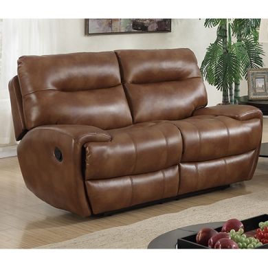 Bailey Recliner LeatherGel And PU 2 Seater Sofa In Tan