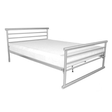 Metal Single Bed In Silver