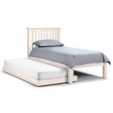 Barcelona Hideaway Wooden Single Bed With Guest Bed In White