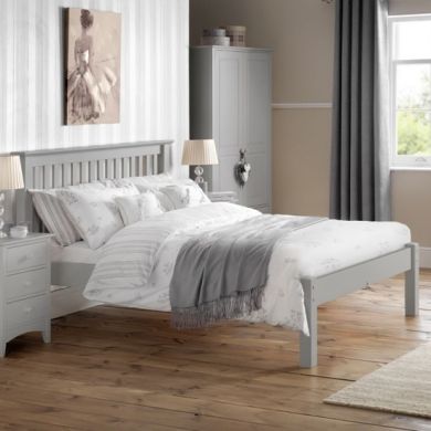 Barcelona Low Foot End Wooden Double Bed In Dove Grey