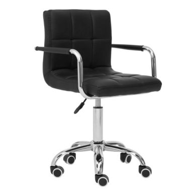 Batoya Faux Leather Home And Office Chair In Black With Swivel Base
