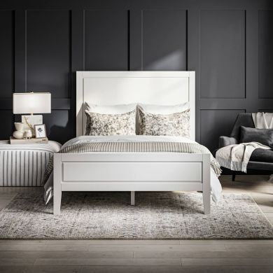 Bay Wooden Double Bed In White